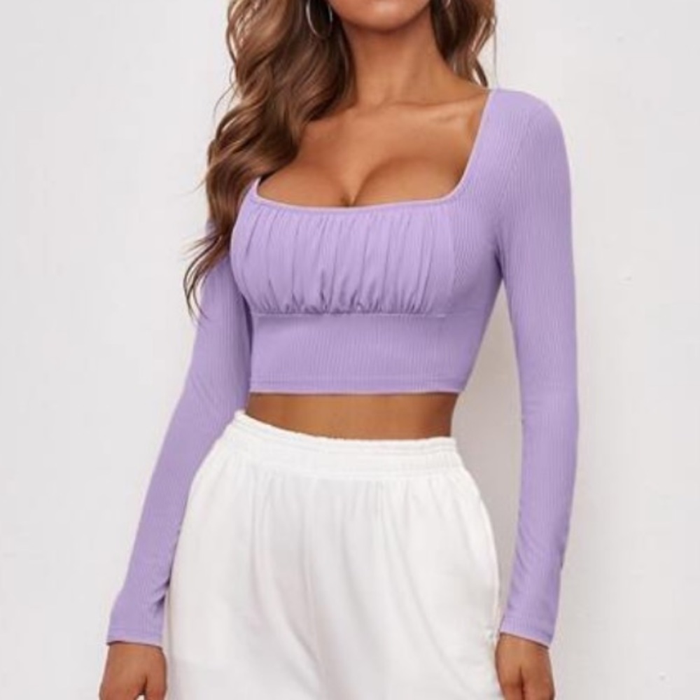 Purple Cropped Long Sleeve